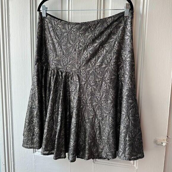 Diane Von Furstenberg Charcoal Lace Mini Skirt - Picture 1 of 7